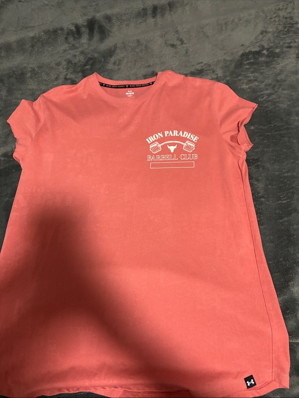 Under Armour Project Rock Show Your Sweat coral Graphic 'Tee